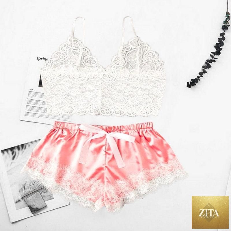 Stevvex women’s luxury lace bra and panty set, 2-piece lingerie with strappy details, lightweight polyester sleepwear and underwear set.