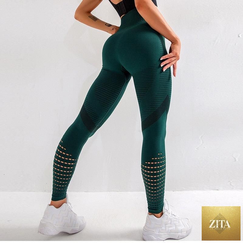 Women Mesh Leggings High Waist Seamless Fitness Leggings Fashion Female Gym Workout Leggings Seamless Gym Running Stylish Tight Athletic Leggings Soft Active Legging For Women
