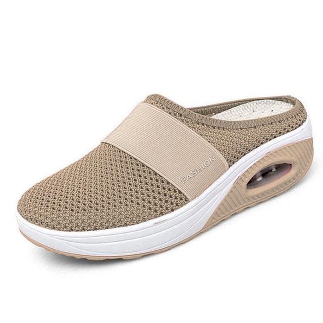 Women Stevvex mesh lightweight clogs with breathable design, air cushion sole, slip-on style, arch support, and thick bottom for outdoor walking.