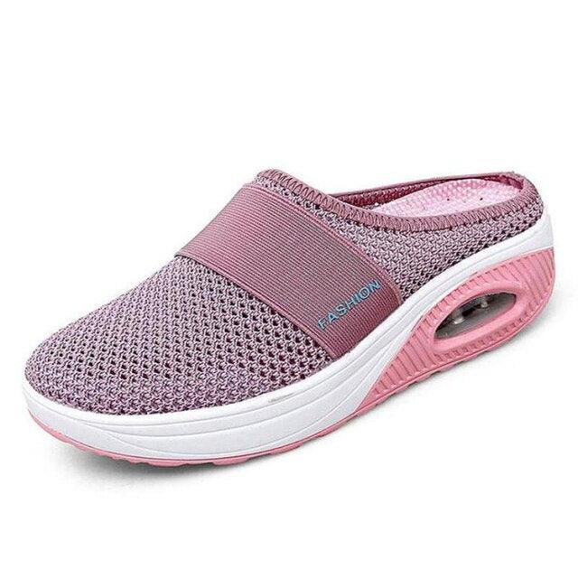 Women Stevvex mesh lightweight clogs with air cushion soles, breathable slip-on casual walking shoes and arch support.