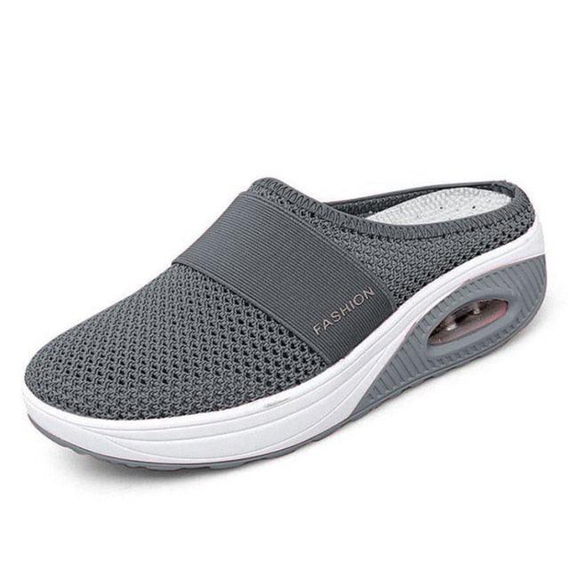 Women Stevvex mesh lightweight clogs with air cushion soles, slip-on casual walking shoes featuring thick bottoms and breathable design.