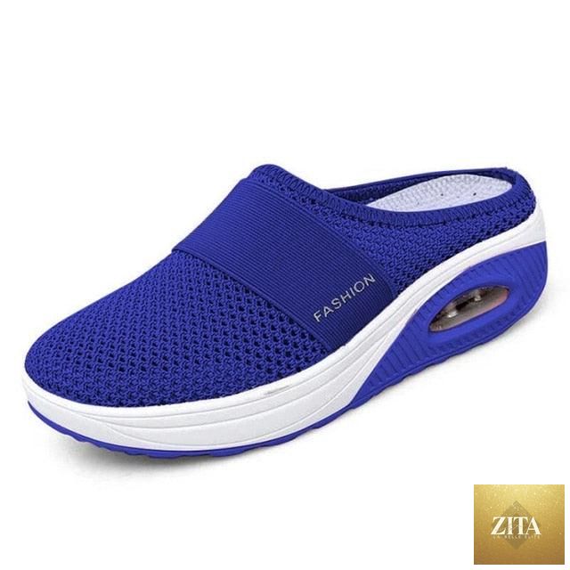 Women Stevvex mesh lightweight clogs with breathable design, thick soles, air cushion, slip-on style, arch support, and casual outdoor wear