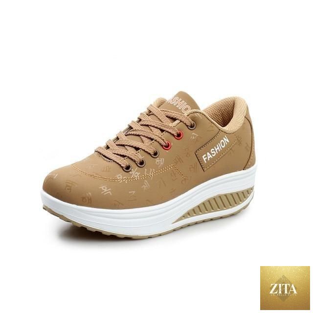 Women Stevvex modern sneakers with height-increasing flatform, lace-up design, leather and mesh, casual breathable vulcanized shoes.
