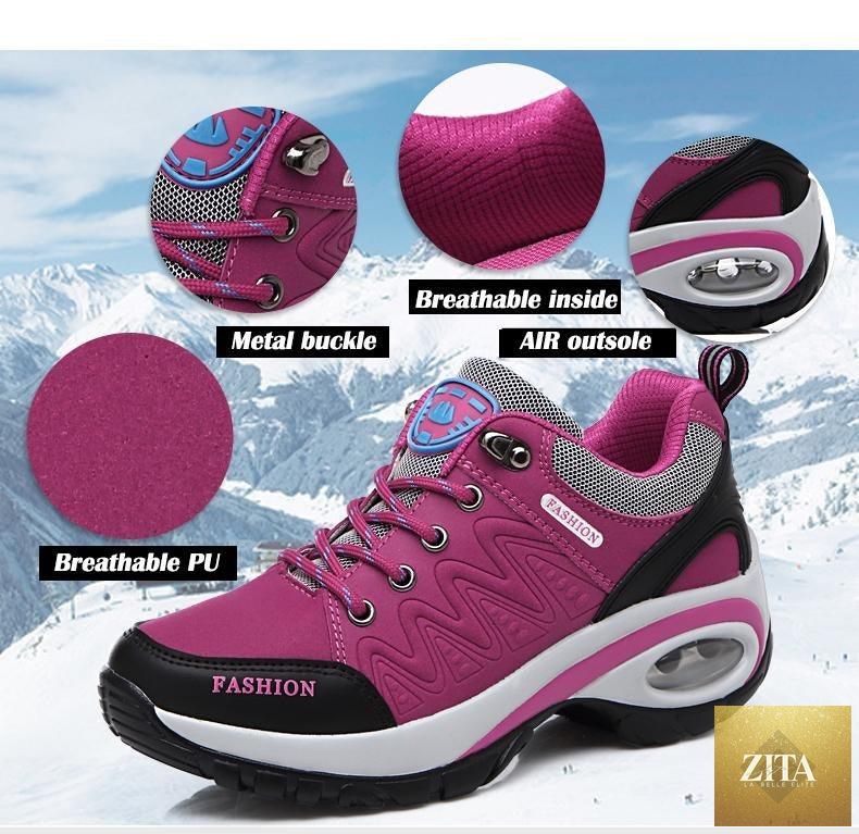 Women’s Stevvex running athletic sneakers with air cushion, breathable mesh, lace-up design, high platform, perfect for walking and gym.
