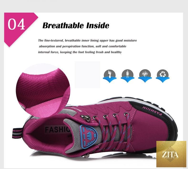 Women wearing Stevvex running air cushion athletic sneakers, breathable mesh sport shoes with high platform and lace-up design.