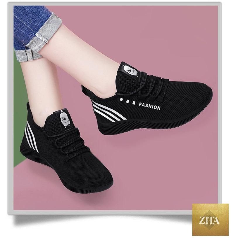 Women Stevvex running shoes with breathable air mesh fabric, soft lightweight design, ideal for walking, jogging, and casual sports.