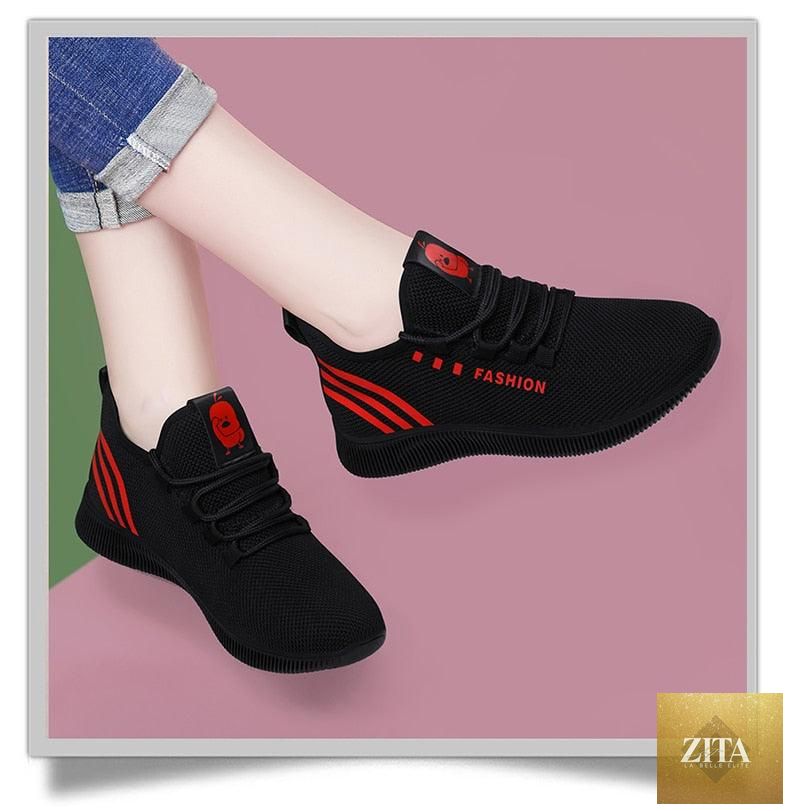 Women Stevvex running shoes with breathable air mesh fabric, soft lightweight design, ideal for walking, jogging, and casual sports.