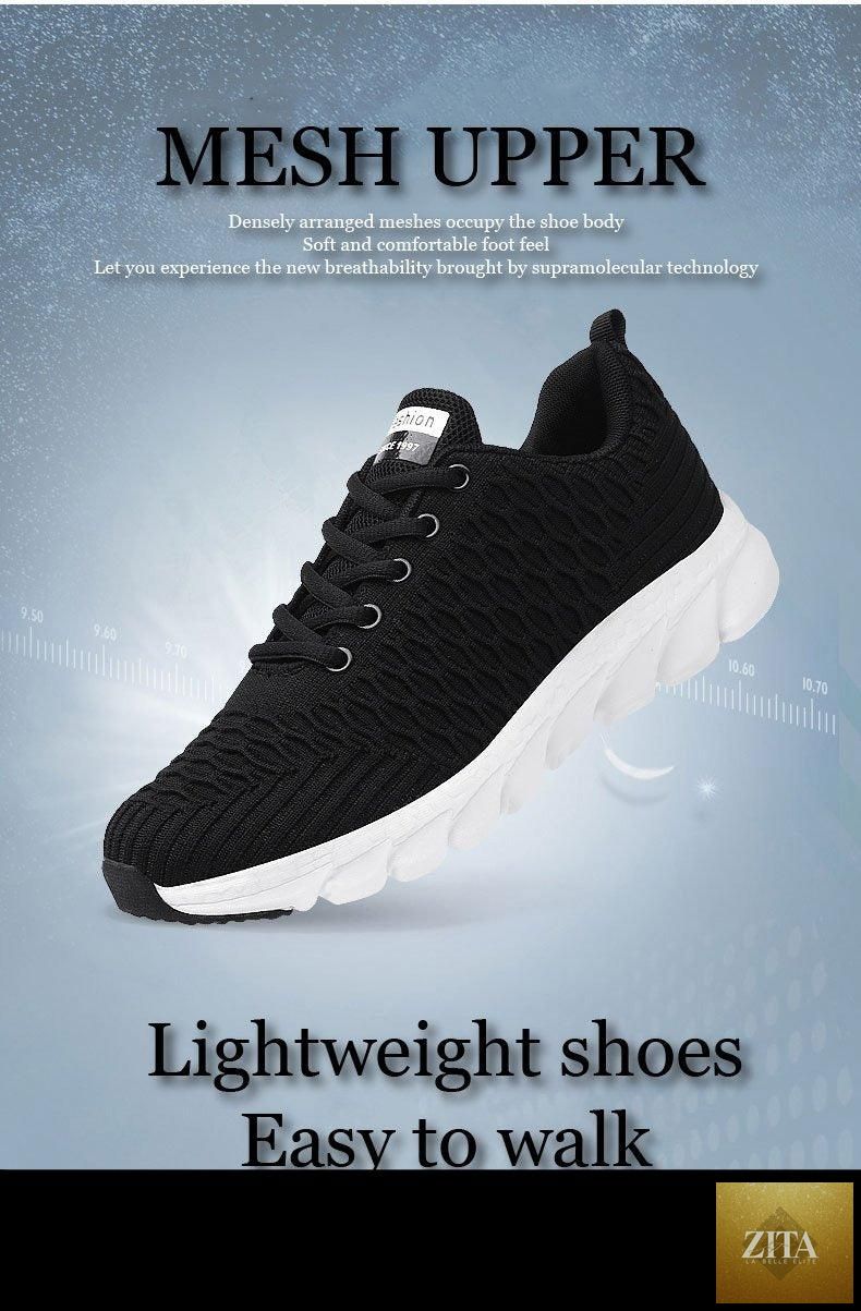 Women Stevvex breathable mesh running sneakers with lightweight flat design, lace-up casual outdoor shoes for active wear.