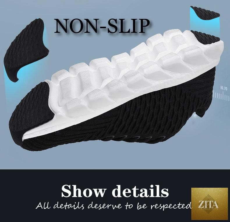 Women Stevvex running sneakers with breathable mesh, lightweight flat shoes, lace-up design, ideal for casual outdoor activities.