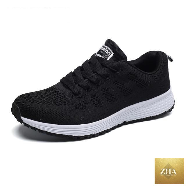 Women Stevvex running sneakers with breathable mesh, lightweight flat shoes, lace-up design, ideal for outdoor casual and sports activities.