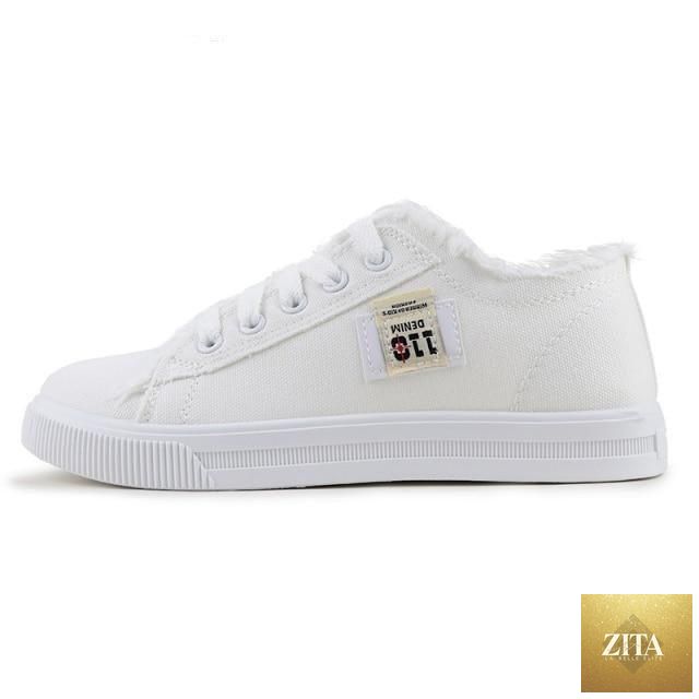 Women’s breathable canvas summer sneakers by Stevvex, low-top white lace-up casual shoes for outdoor and everyday wear.