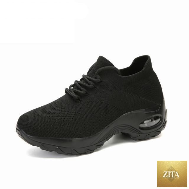 Women’s Stevvex casual chunky sneakers with platform, mesh upper, slip-on design, air cushion sole, and comfortable knit style.