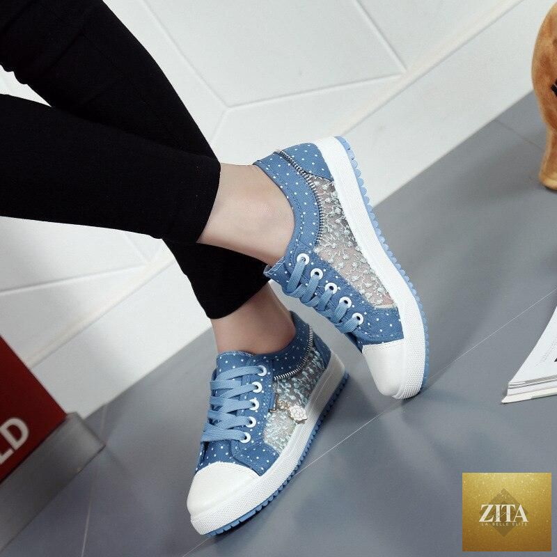 Women's breathable mesh casual sneakers by Stevvex with low-top canvas design, lace-up closure, ideal for walking and summer fashion.