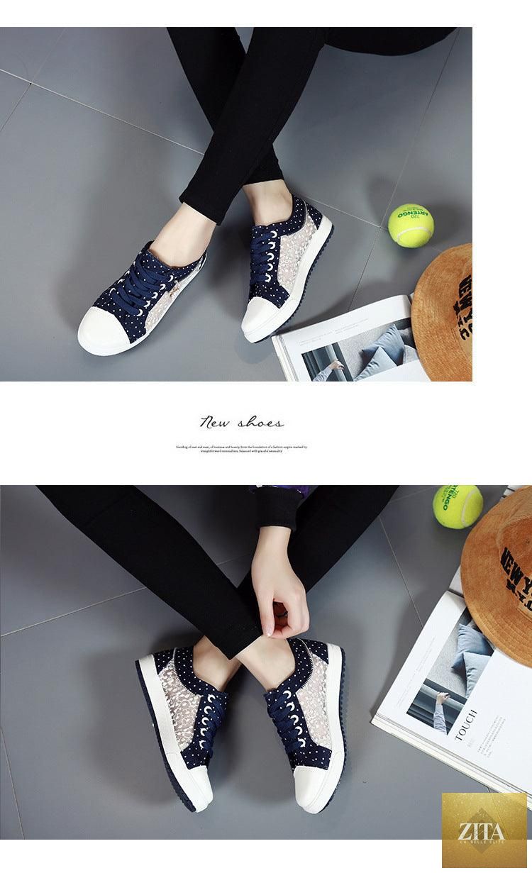 Stevvex women's casual summer sneakers with breathable mesh, low-top canvas design, lace-up closure, ideal for walking and everyday wear.