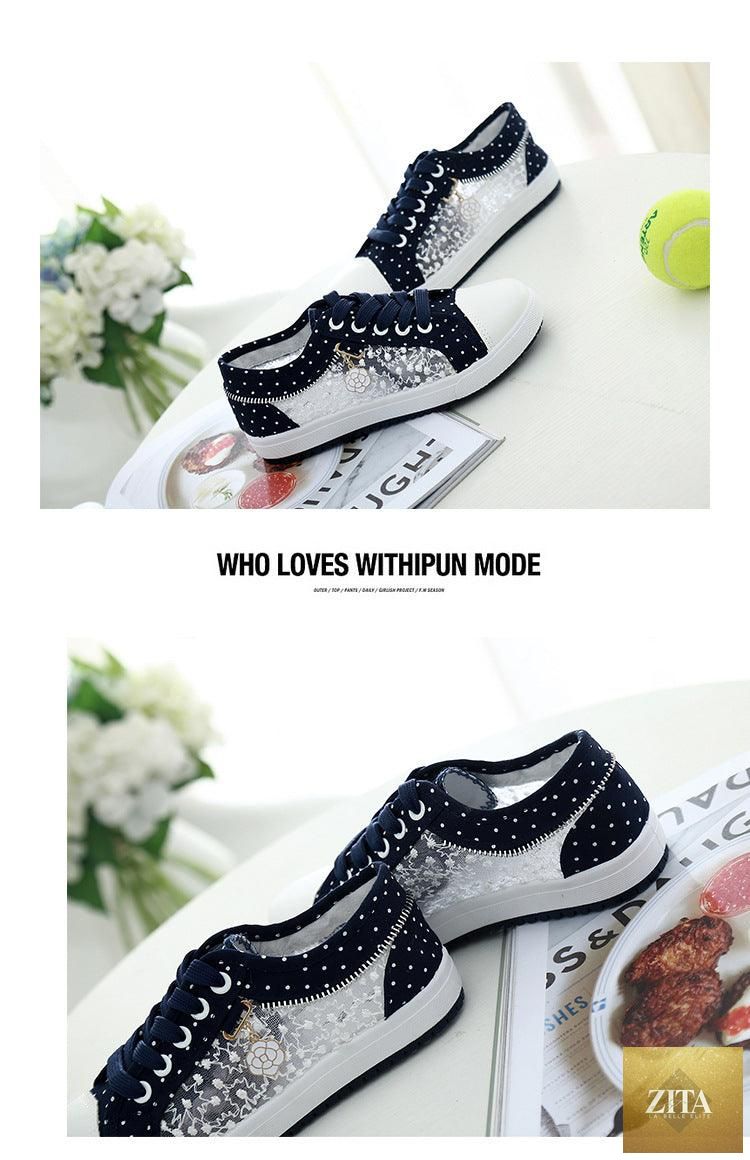 Women’s Stevvex casual summer sneakers with breathable mesh, low-top canvas design, lace-up closure, ideal for walking and everyday wear.