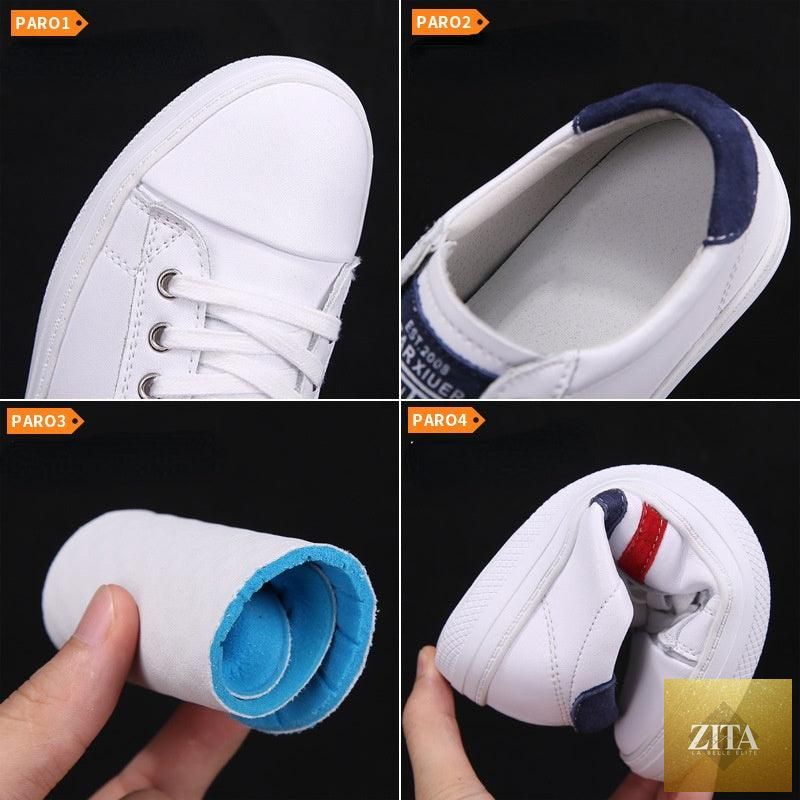 Women’s Stevvex genuine leather sneakers, white casual sports shoes with flat sole, vulcanized construction, and stylish comfortable design.