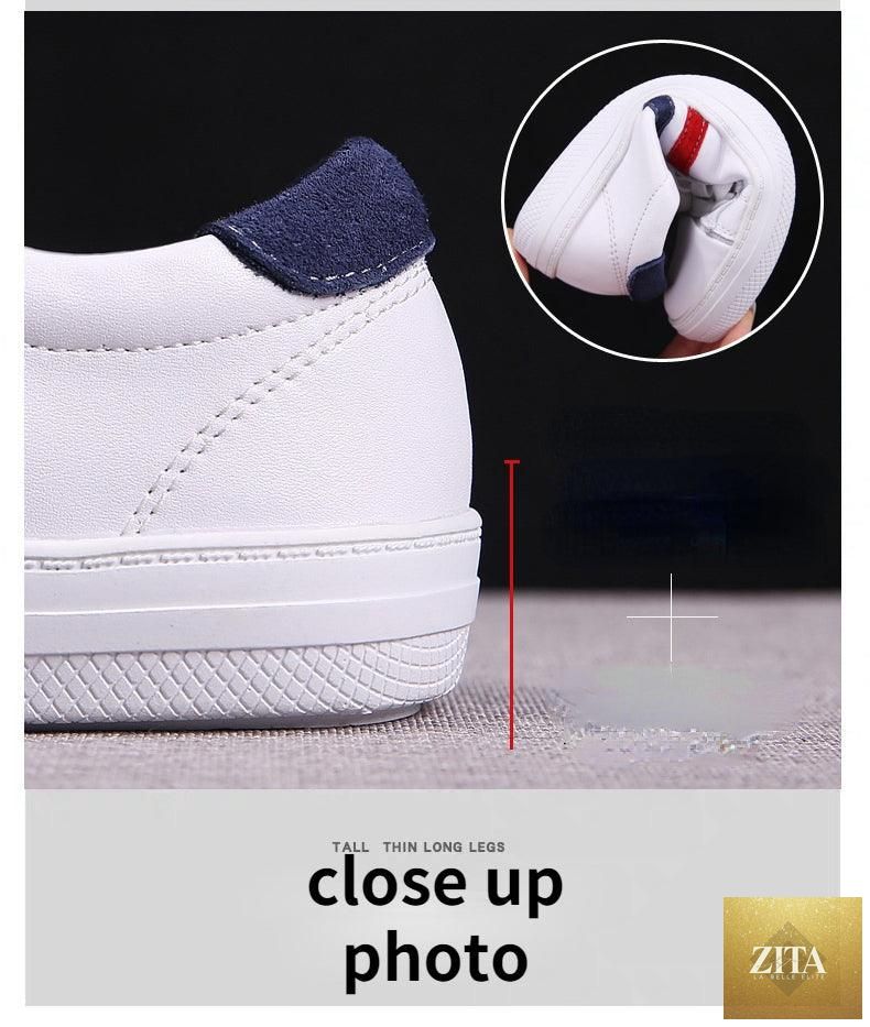 Women's white genuine leather sneakers by Stevvex, casual flat sports shoes with vulcanized sole and stylish tennis design.