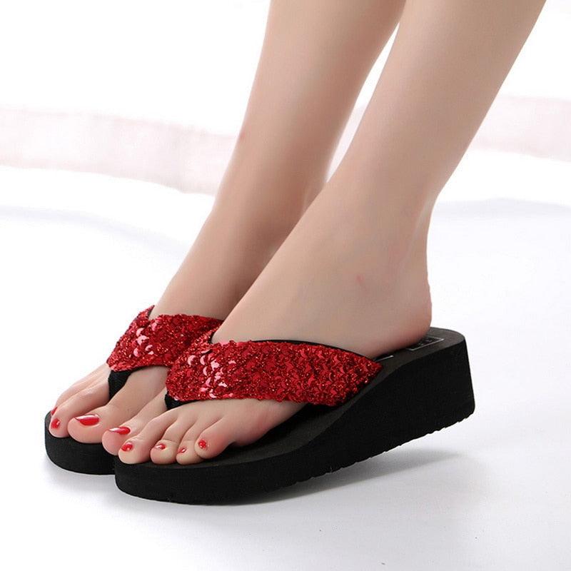 Pink women's open-toe platform sandals featuring butterfly design, elegant style, comfortable fit, and modern thick sole by Stevvex.