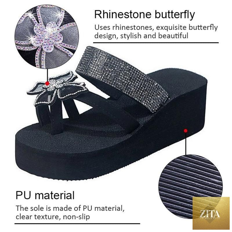 Stevvex pink women's summer open-toe butterfly platform sandals with elegant design, comfortable fit, and modern thick sole.