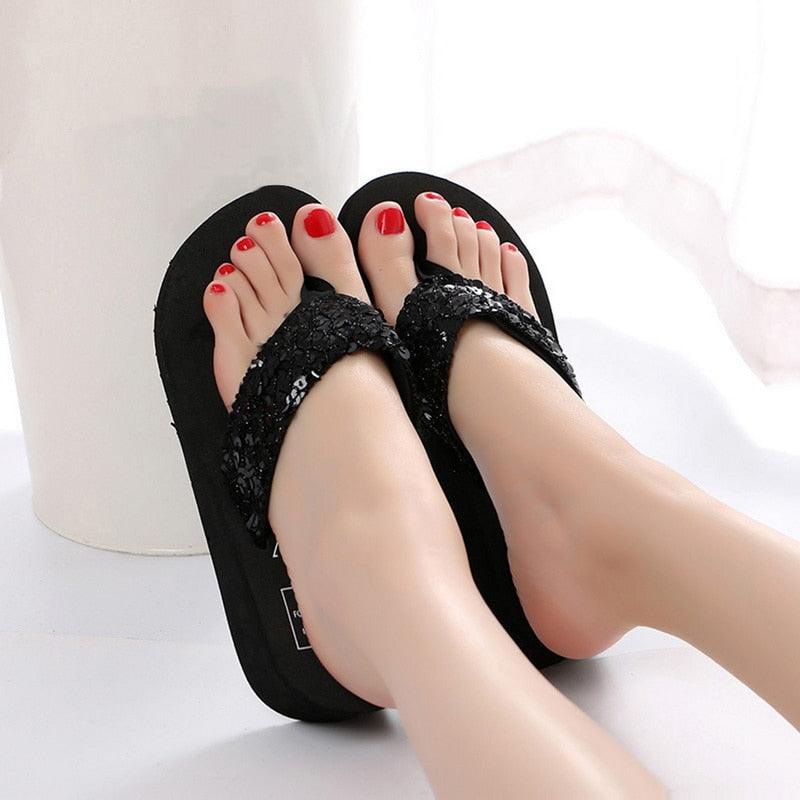 Women’s pink open-toe platform sandals by Stevvex with butterfly design, elegant style, and comfortable, modern thick sole.