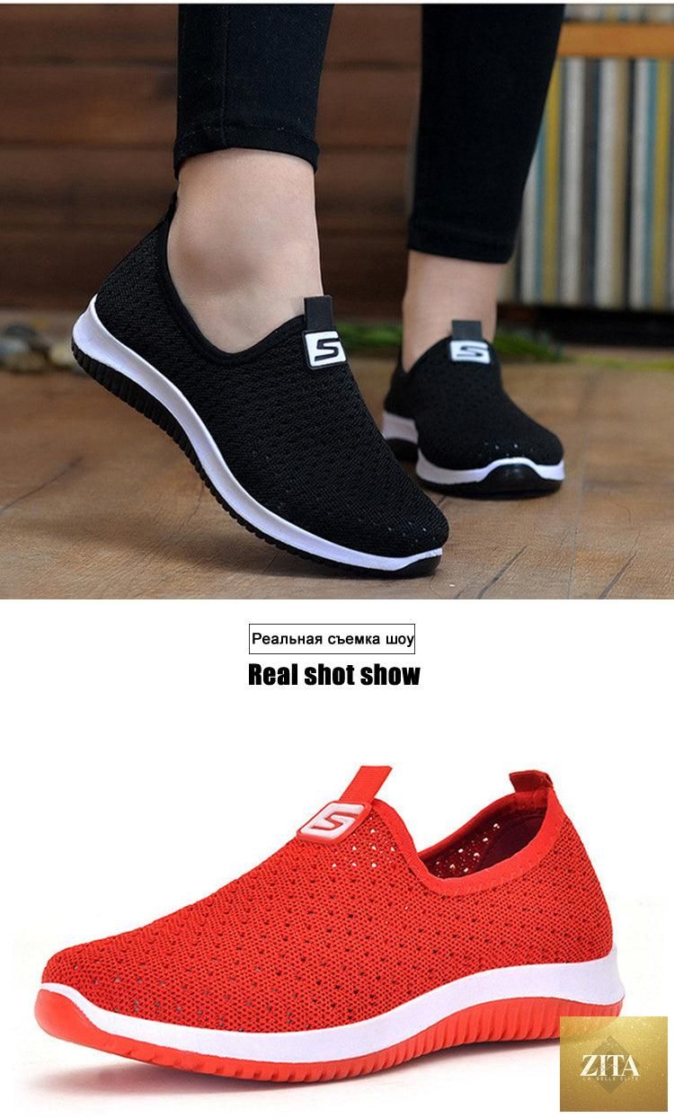 Women's Sneakers Espadrrilles Breathable Mesh Summer Shoes For Women Walking Solid Non Slip Casual Shoes Girls Tennis Slip On Sneakers Lightweight Comfortable Mesh Casual Sneakers