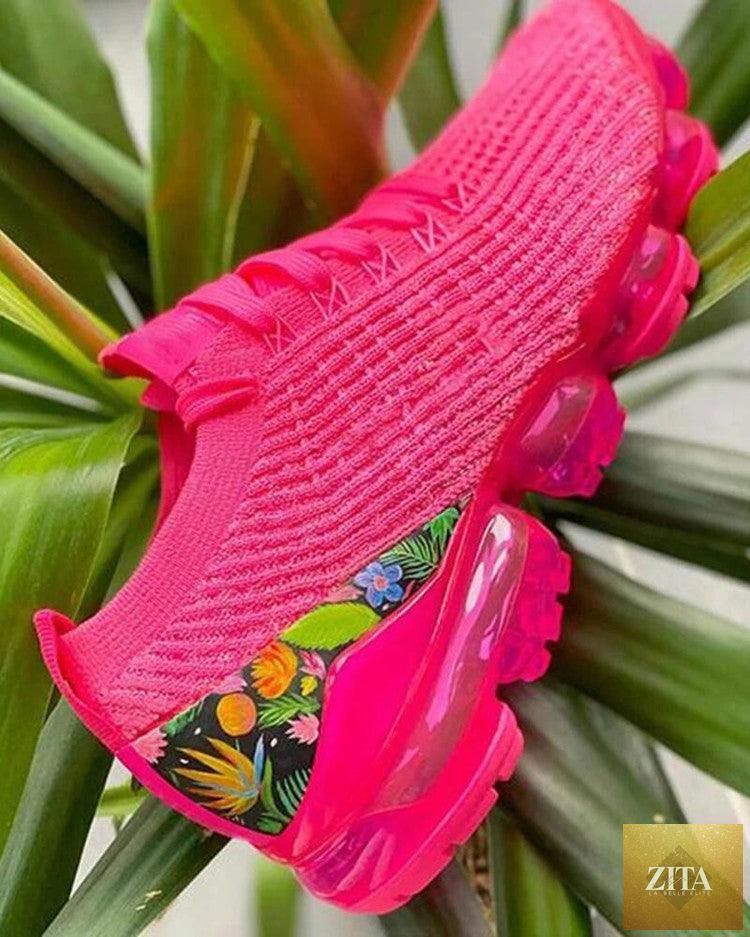 Women’s Stevvex vulcanize sneakers with lightweight mesh, air cushion sole, stylish design, ideal for running, walking, and summer wear.