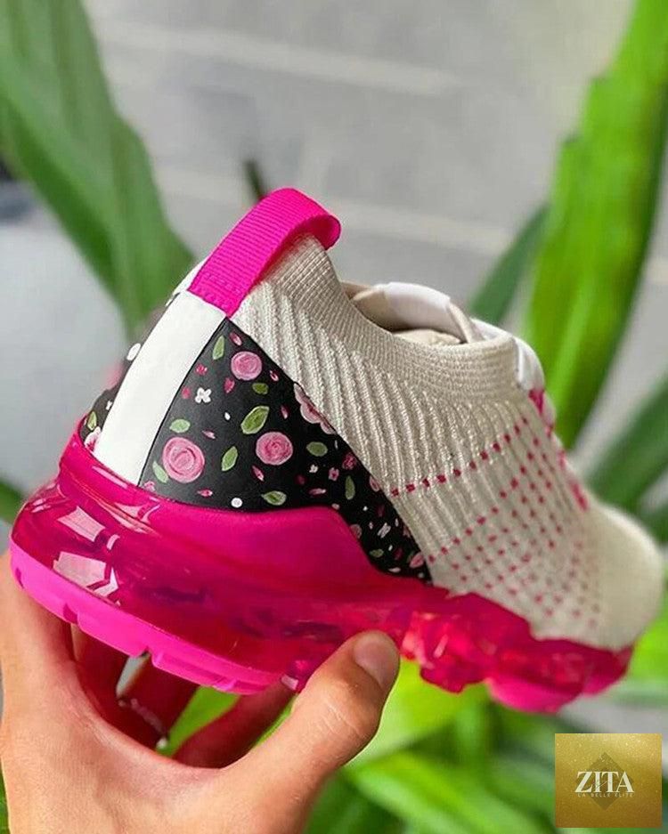 Women’s lightweight mesh sneakers by Stevvex with air cushion sole, stylish design, perfect for summer running and athletic walking.
