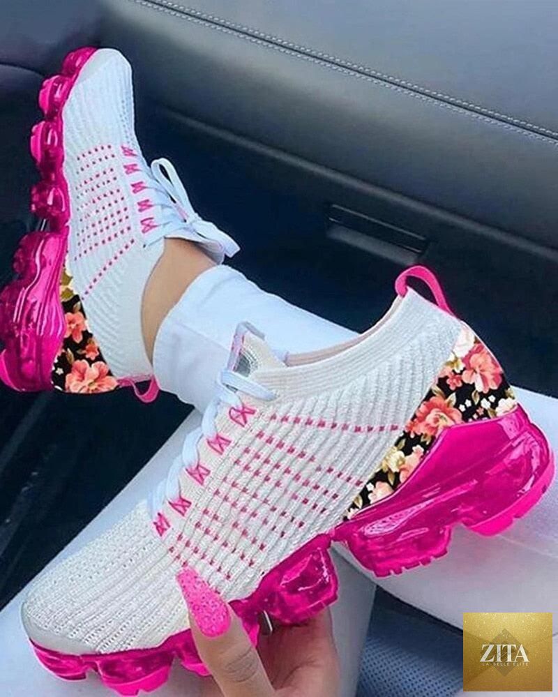 Women’s Stevvex vulcanize sneakers with lightweight mesh design, air cushion sole, perfect for running, walking, and summer fashion.