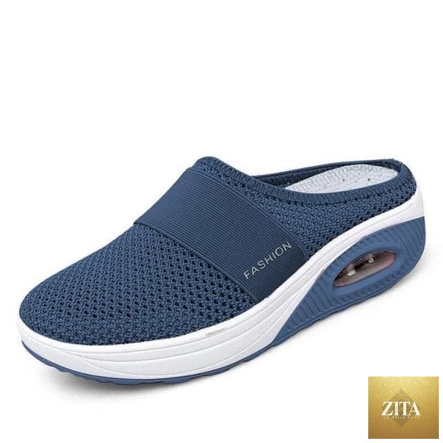Women Stevvex platform sandals with breathable mesh, lightweight design, air cushion sole, perfect for beach or casual wear.