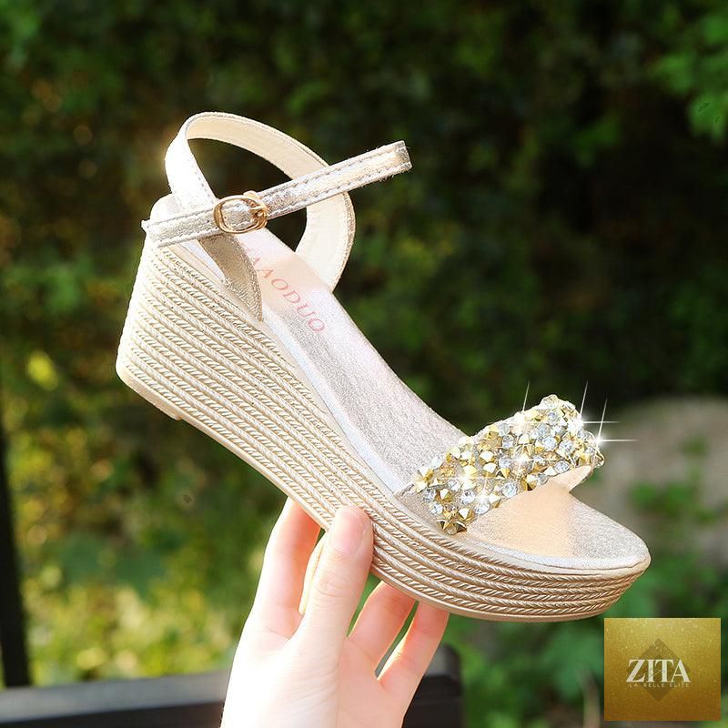 Women Stevvex summer platform espadrille sandals with buckle straps, peep toe, slingback, and thick sole, ideal for warm-weather wear.