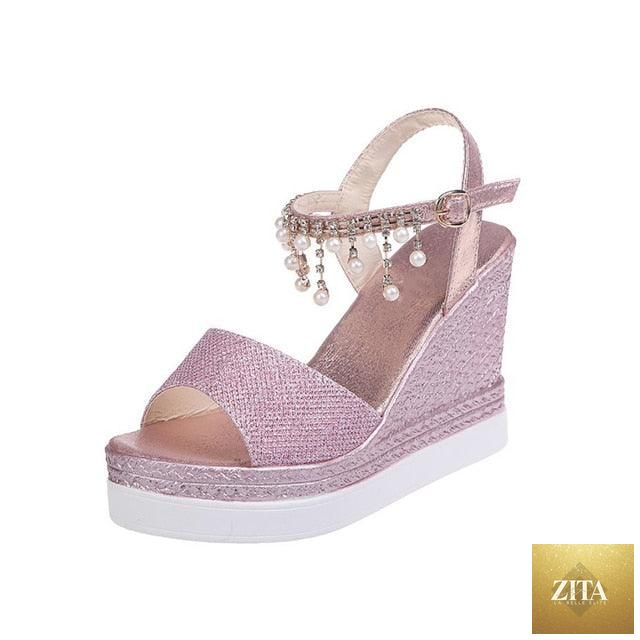 Women Stevvex summer platform espadrille sandals with buckle straps, peep toe, thick sole, open toe, slingback style.