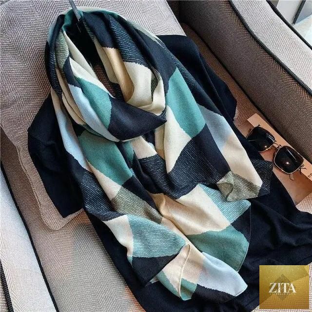 Leopard print cotton scarf for women, large size winter shawl with floral tassels, casual warm silk wrap by Stevvex