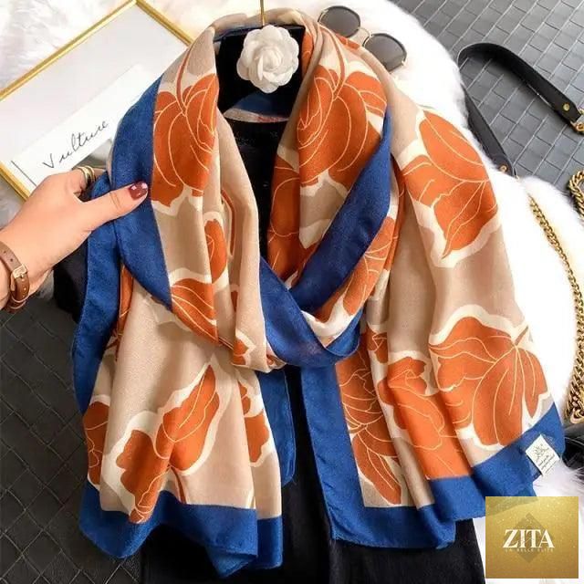 Women’s leopard print cotton scarf by Stevvex, large size winter shawl with floral tassels, casual warm silk wrap for women.