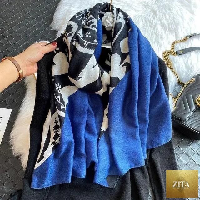Women’s leopard print cotton scarf by Stevvex, large size winter shawl with floral tassels, perfect for warm casual wear.