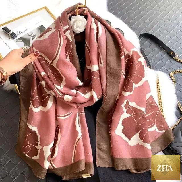 Women’s leopard print cotton scarf by Stevvex, large size winter shawl with floral tassels, perfect for warm, casual winter wear.