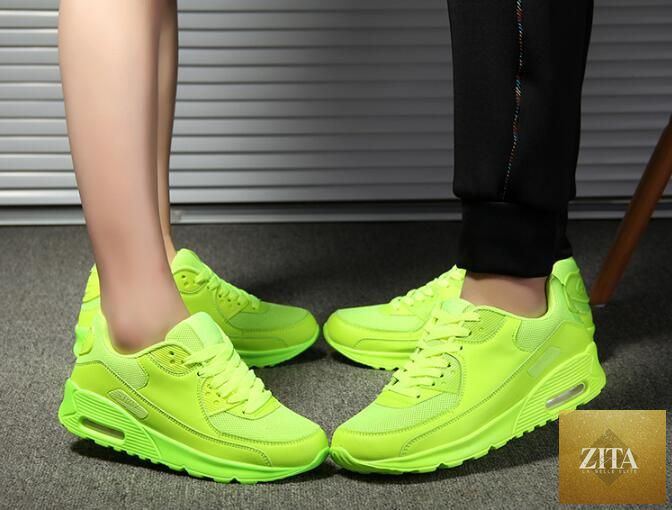 Women Stevvex soft platform sneakers in green, black, and pink with breathable air cushions, ideal for casual sports and walking.