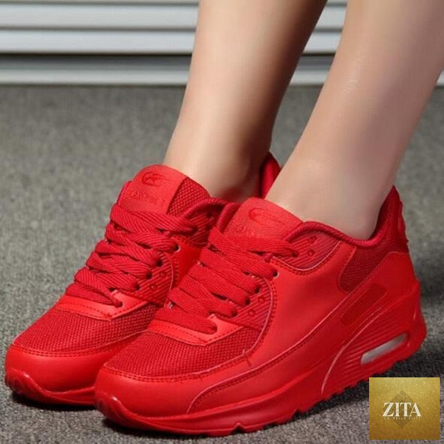 Women Stevvex soft platform sneakers in green, black, and pink with breathable air cushion, lightweight casual and athletic footwear.