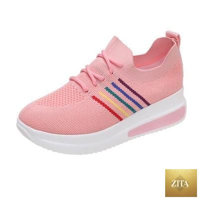 Women’s Stevvex sport elegant sneakers with platform soles, lightweight, breathable, solid color, casual spring-summer tennis shoes.