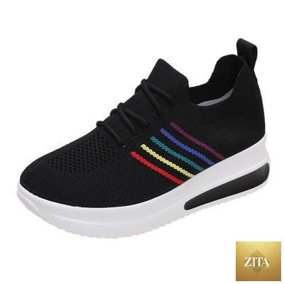 Women Stevvex sport elegant sneakers with platform sole, lightweight breathable design, casual flats, perfect for spring and summer.