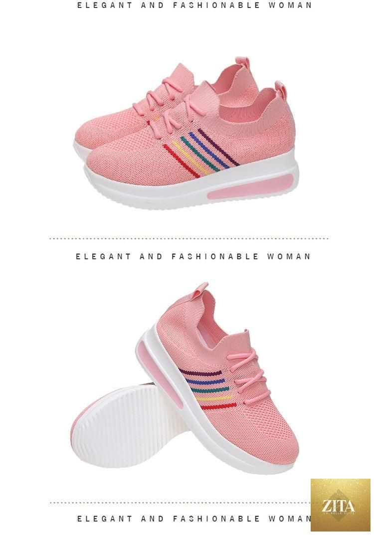 Women Stevvex sport elegant sneakers with platform soles, lightweight breathable design, casual flats, perfect for spring and summer.