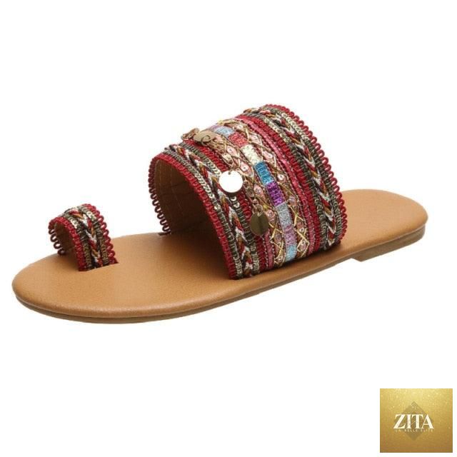 Women’s summer flat slippers by Stevvex, strappy open-toe leather sandals ideal for beach and casual wear.