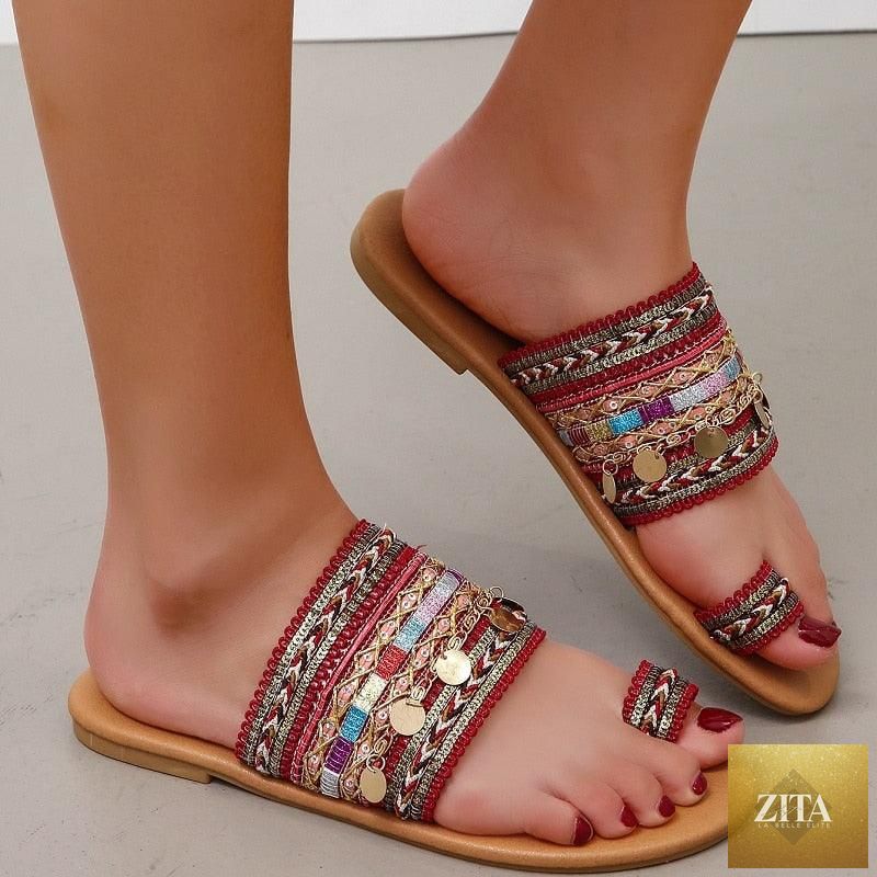 Stevvex women's summer flat sandals with open toe, strappy leather design, shiny finish, perfect for casual beach wear.