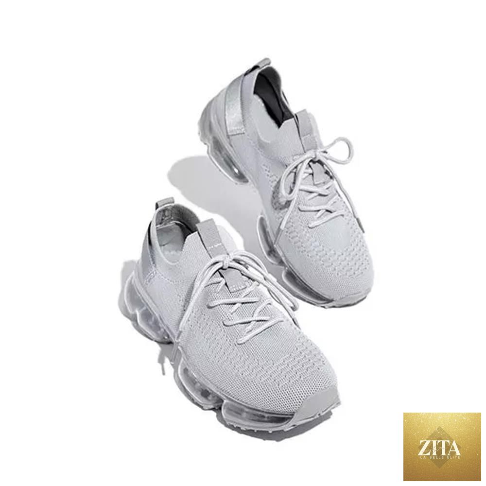 Women Stevvex trendy lace-up sneakers with cushioning, breathable fabric, suitable for running and outdoor sports, in spring and summer.
