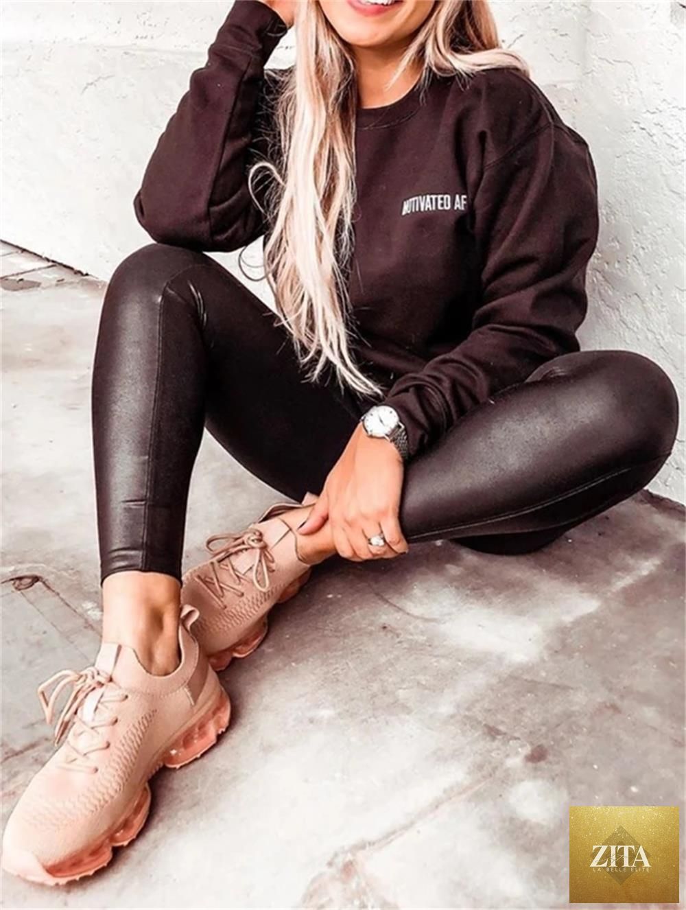 Women Stevvex trendy sneakers with cushion soles, lace-up design, breathable fabric, suitable for running and outdoor sports.