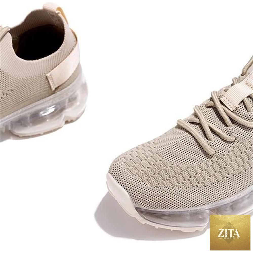Women Stevvex trendy lace-up sneakers with cushion soles, breathable fabric, suitable for running, outdoor sports, and casual wear.