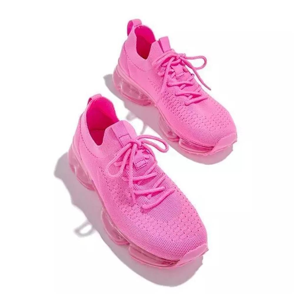 Women Stevvex trendy sneakers with cushion soles, lace-up design, breathable fabric, ideal for running and outdoor sports.