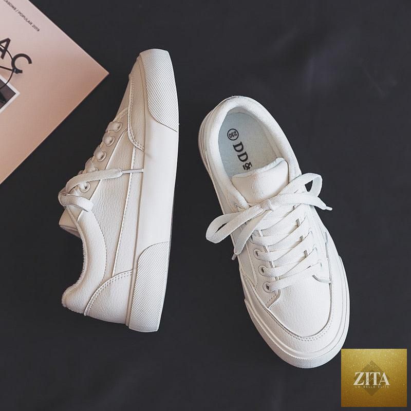 Women Stevvex white business sneakers with air mesh, platform, lightweight design, non-slip sole, perfect for spring casual and walking.