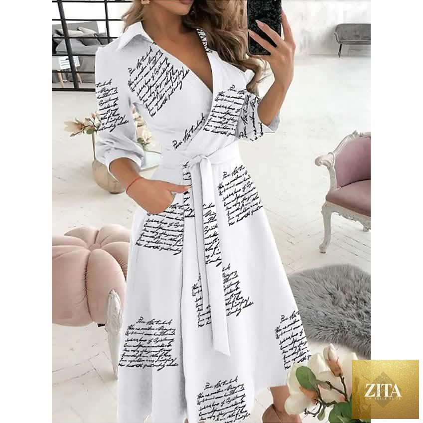 Women's A-line dress with letter print by DailySale, stylish women's dress featuring a flattering silhouette and casual design.