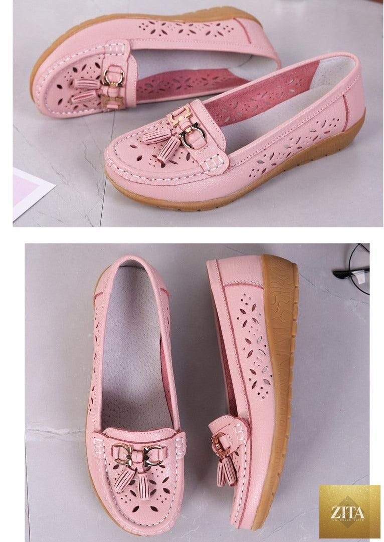 Women's Stevvex summer espadrilles in genuine leather with low heels, slip-on casual flats, perfect for spring and comfortable wear.