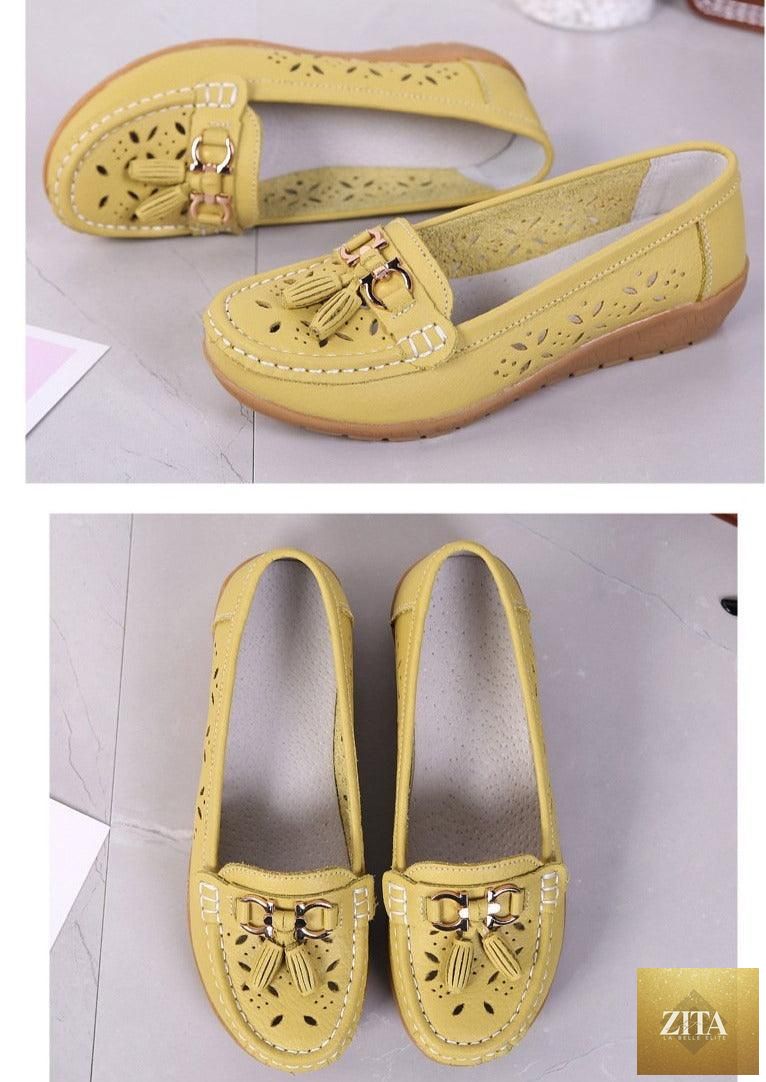 Women's Summer Espadrilles by Stevvex, genuine leather flats with low heels, slip-on casual shoes, perfect for spring comfort.